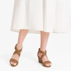 Elastic Ankle Strap Wedge Sandals