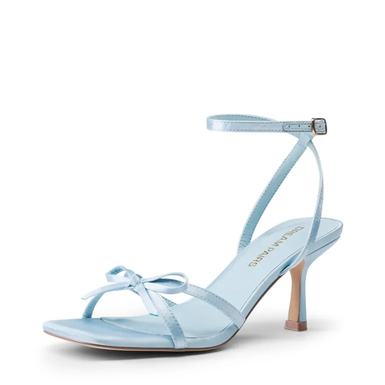 Elegant Square Toe Bow-heeled Sandal