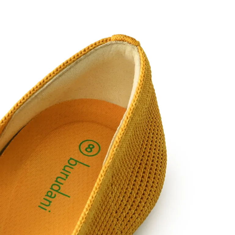 Elegant Square Toe Knit Bow Flats