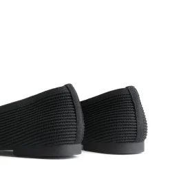 Elegant Square Toe Knit Bow Flats