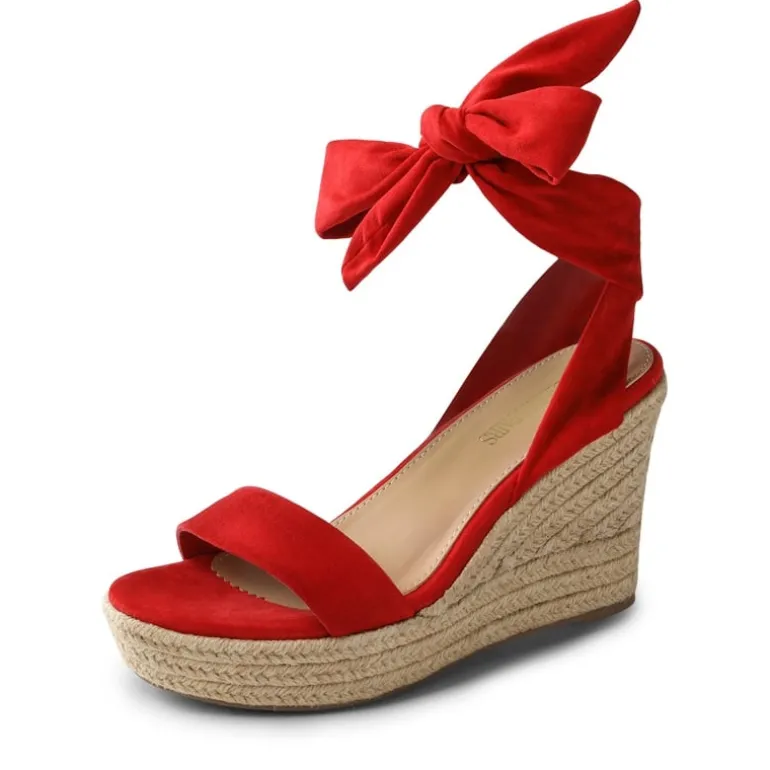 Espadrilles Ankle Tie Lace Up Platform Wedges