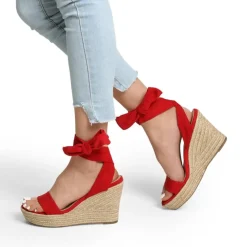 Espadrilles Ankle Tie Lace Up Platform Wedges
