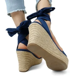 Espadrilles Ankle Tie Lace Up Platform Wedges