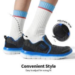 [EZ-Ons MightyMovers+] Kids Scuff-Resistant Toe Comfortable Running Shoes