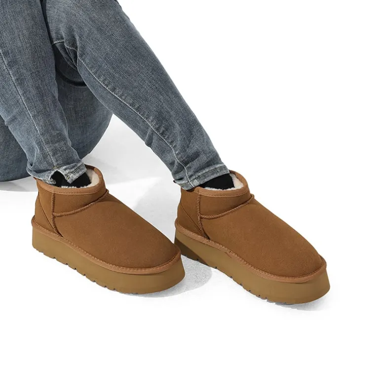 Faux Fur Lined Slip On Snow Boots