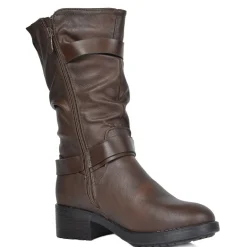 Faux Fur Mid Calf Winter Riding Boots