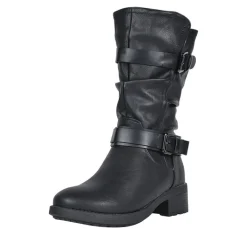 Faux Fur Mid Calf Winter Riding Boots