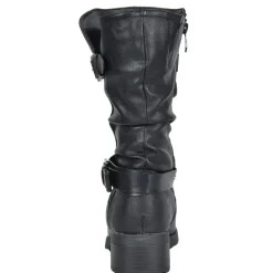 Faux Fur Mid Calf Winter Riding Boots