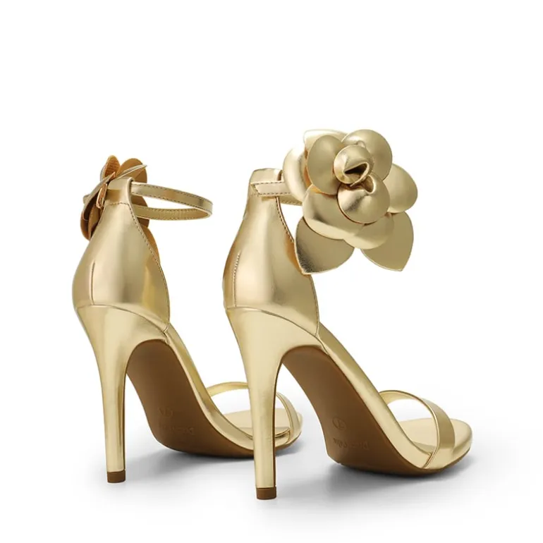 Floral Stiletto Heel Sandals