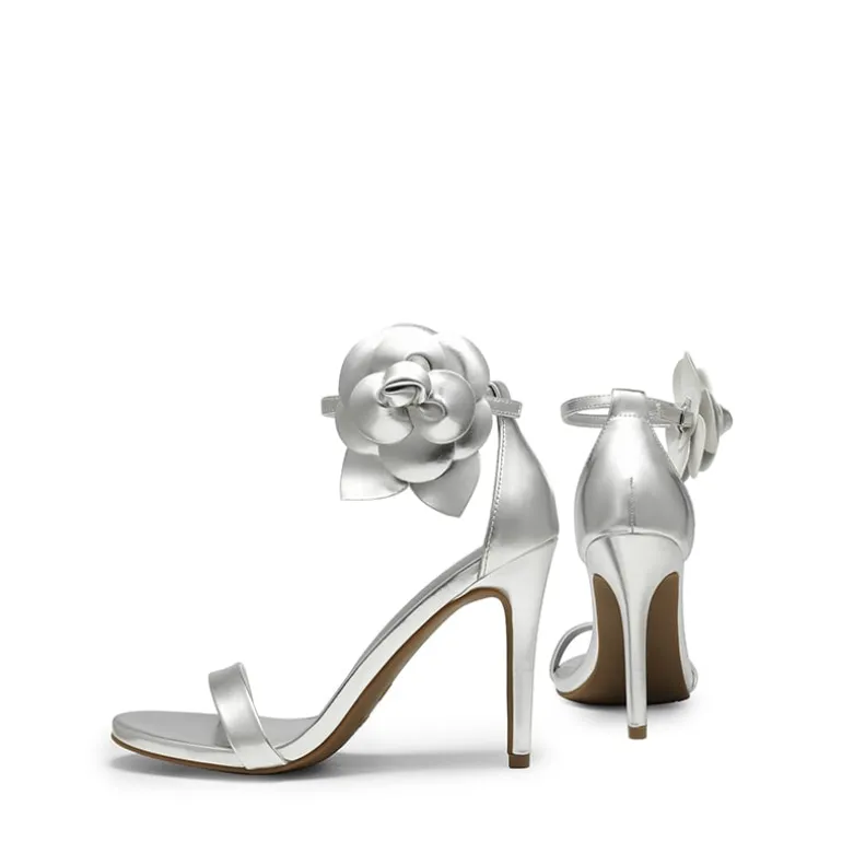 Floral Stiletto Heel Sandals