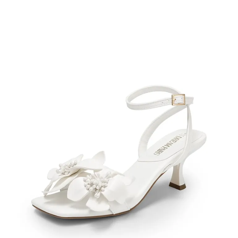 Flower Kitten Heel Sandals