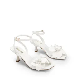 Flower Kitten Heel Sandals