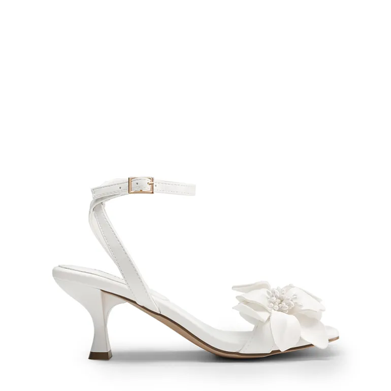 Flower Kitten Heel Sandals
