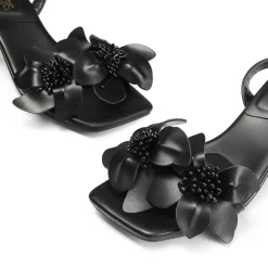 Flower Kitten Heel Sandals