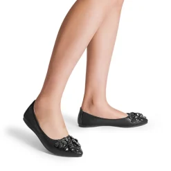 Foldable Rhinestone Slip-On Ballet Flats