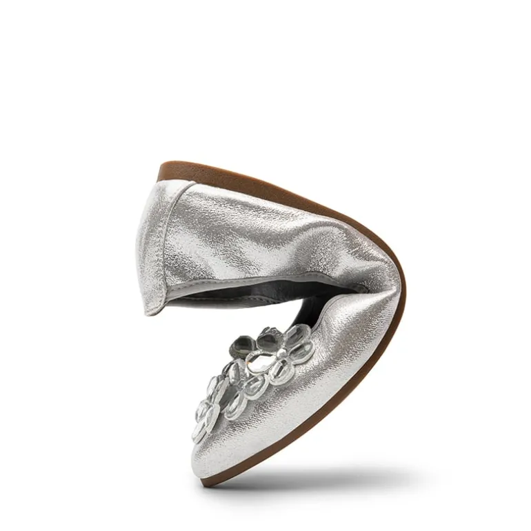 Foldable Rhinestone Slip-On Ballet Flats