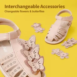 [Fun Mix- Fantasy] Girls DIY Interchangeable Flower Butterfly Sandals