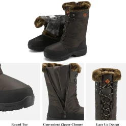 Fur Mid Calf Snow Boots