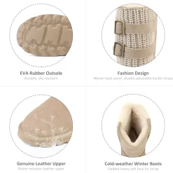 [FuzzyChic Buckle] Fur Lined Non Slip Winter Boots