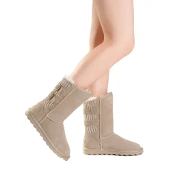 [FuzzyChic Buckle] Fur Lined Non Slip Winter Boots