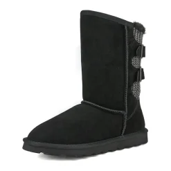 [FuzzyChic Buckle] Fur Lined Non Slip Winter Boots