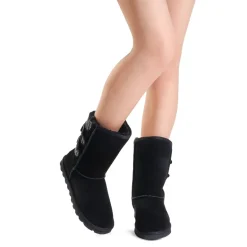 [FuzzyChic Buckle] Fur Lined Non Slip Winter Boots