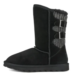 [FuzzyChic Buckle] Fur Lined Non Slip Winter Boots