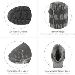 [FuzzyChic Buckle] Fur Lined Non Slip Winter Boots