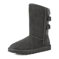 [FuzzyChic Buckle] Fur Lined Non Slip Winter Boots