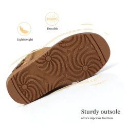 [FuzzyChic Kid's Buckle] Kids Fur Lined Suede Non Slip Winter Boots