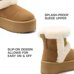 [FuzzyChic Plush Platform] Thick-soled Fluffy Snow Boots