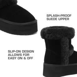 [FuzzyChic Plush Platform] Thick-soled Fluffy Snow Boots