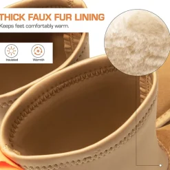 [FuzzyChic Sock-Top Platform] Mid-calf Snow Boots