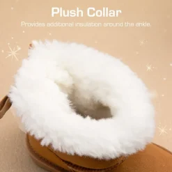[FuzzyChic TeddyCozy] Kid's Suede Bow Snow Boots