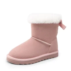 [FuzzyChic TeddyCozy] Kid's Suede Bow Snow Boots