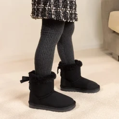 [FuzzyChic TeddyCozy] Kid's Suede Bow Snow Boots