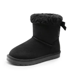 [FuzzyChic TeddyCozy] Kid's Suede Bow Snow Boots