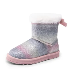 [FuzzyChic TeddyCozy] Kid's Suede Bow Snow Boots