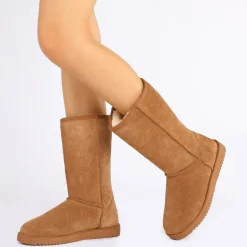 [FuzzyClassic High Boot] Suede Faux Fur Lightweight Winter Boots