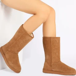 [FuzzyClassic High Boot] Suede Faux Fur Lightweight Winter Boots