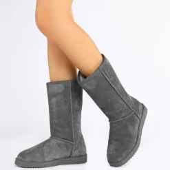 [FuzzyClassic High Boot] Suede Faux Fur Lightweight Winter Boots