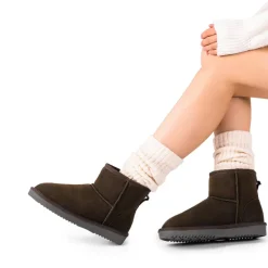 [FuzzyClassic Il Low Boot] Suede Slip-On Snow Ankle Boots