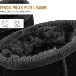 [FuzzyClassic Il Low Boot] Suede Slip-On Snow Ankle Boots