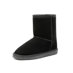 [FuzzyClassic Kid's Mid Boot] Boys & Girls Winter Fur Lined Suede Boots