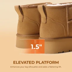 [Fuzzy Classic Maren] Women’s Suede Faux Fur Snow Boots