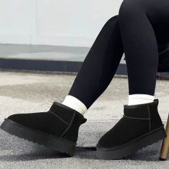 [Fuzzy Classic Maren] Women’s Suede Faux Fur Snow Boots