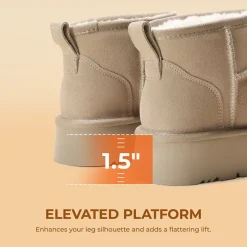 [Fuzzy Classic Maren] Women’s Suede Faux Fur Snow Boots