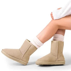 [FuzzyClassic Mid Boot] Suede Mid Calf Snow Boots