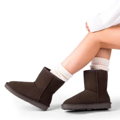 [FuzzyClassic Mid Boot] Suede Mid Calf Snow Boots