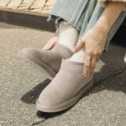 [FuzzyClassic Mini Boot] Splash-Proof Slip-On Suede Snow Boots